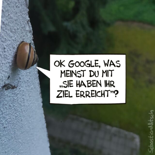 Uff. Und gute Reise allen Urlaubs-Heimkehrern. #schnecke #naturerleben #navigation #gps #google #ki #promptengineering #routenplanung #gutereise #cartoon